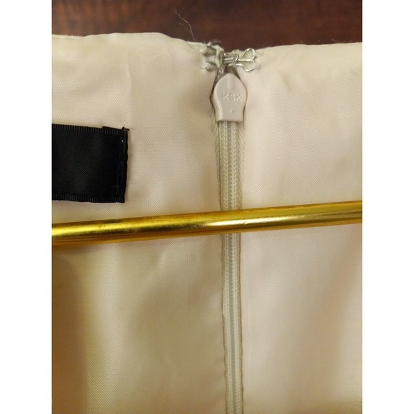 Nine West Ivory/gold Sheath Sleeveless Square Neck Dress W/pockets  Size 10 - Picture 3 of 16